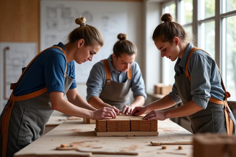 Fachleute von Lehmwerker Bauinstandsetzung bei der Arbeit in der Werkstatt